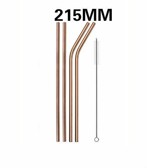 Paille métallique réutilisable en acier inoxydable 304 de avec brosse de nettoyage pour tasses 20/30oz, 4/8 pièces: Brownness