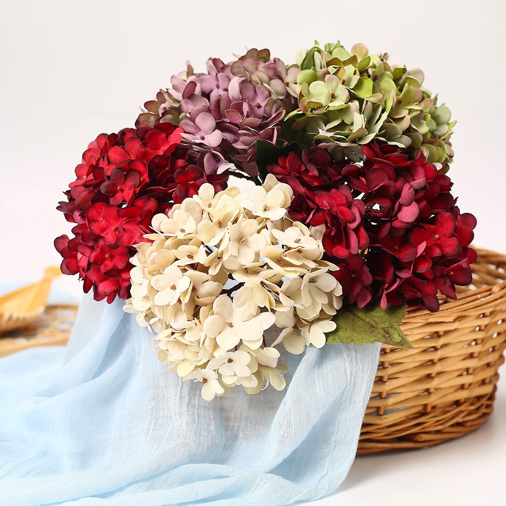 Künstliche Hortensien Hochzeit Blume Zauberstab Hause Dekoration Zubehör Diy Braut Strauß Hintergrund drinnen Bonsai