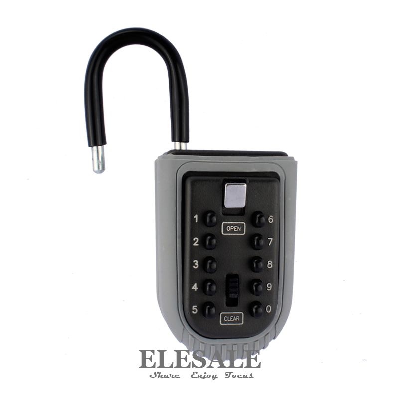 Key Safe Storage Organizer Box With Combination Lock 10-Digital Password Weatherproof For Home Outdoor Use