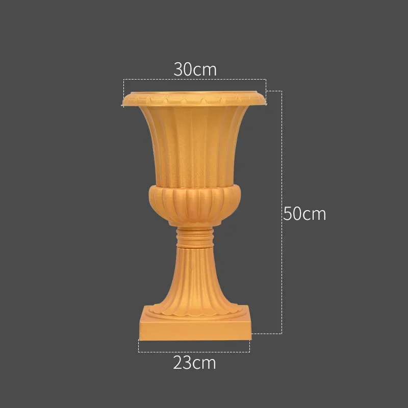 Goldene Vase für Hochzeit, Geburtstag, Weihnachten, Festival, Party, Dekoration, Originalität, retro-Stil, europäische Blumentopfvasen aus Kunststoff