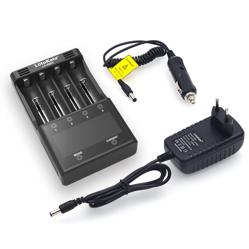 Liitokala Lii-500 Lii-PD4 Lii-500S Lii-PL4 Lii-S4 Sbattery Charger 18650 21700 26650 AA Charger 18350 18500 17500 25500 battery: Lii-500S Full set