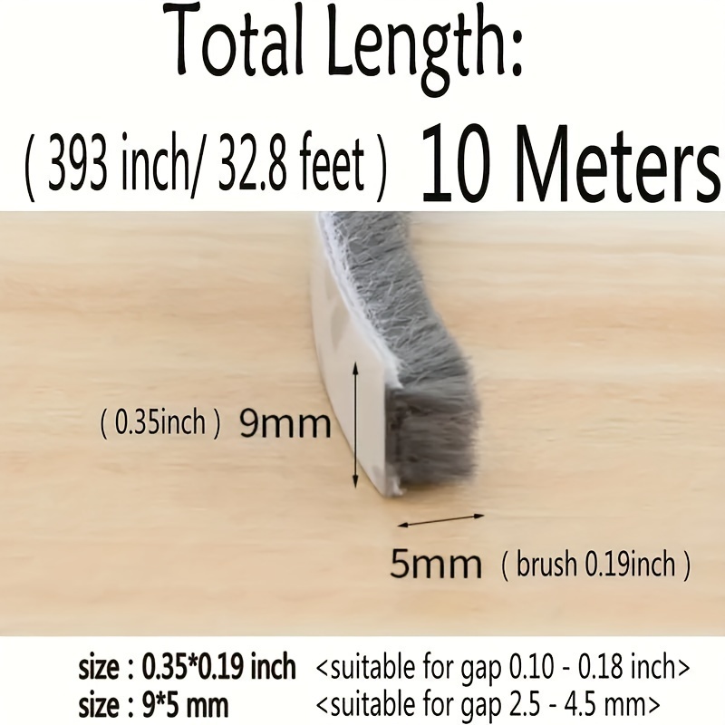 33 voet langdurige grijze zelfklevende tochtstrips voor deuren en ramen - geluiddicht, spleetvast, energiezuinig, te i