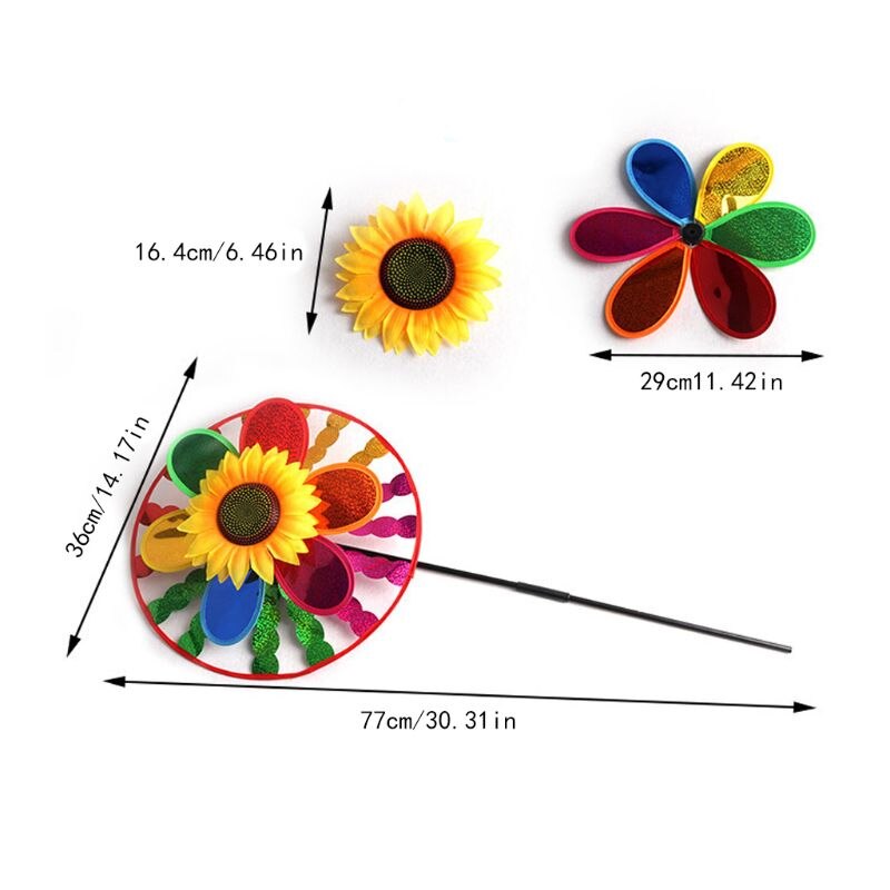 11 styles Optional Sunflower Windmill Rainbow Wind Spinner Pinwheel Home Garden Yard Decoration Children Kids Toy Outdoor: J