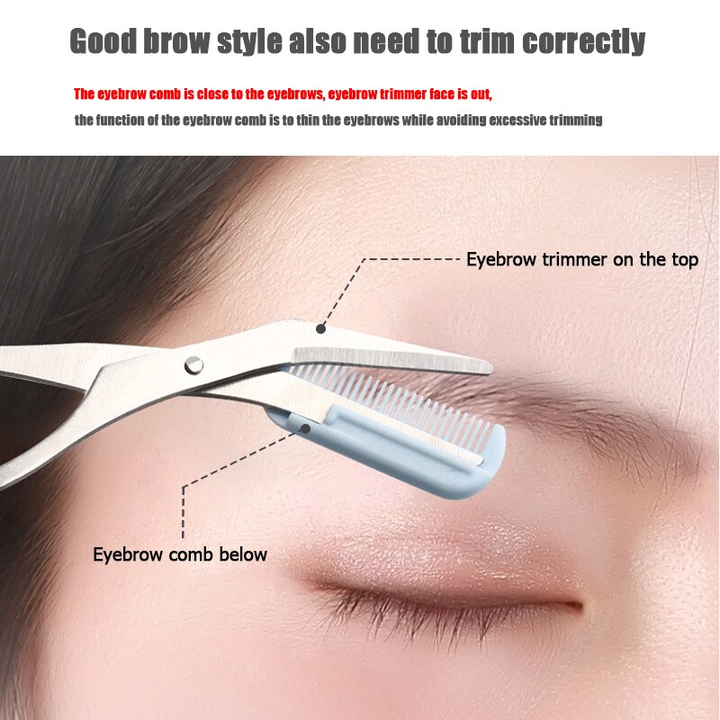 5 Kleur Wenkbrauw Trimmer Schaar Kam Wimper Clips Kam Razor Grooming Haar Mes Scheerapparaat Wenkbrauw Mode Vormgeven Make-Up gereedschap