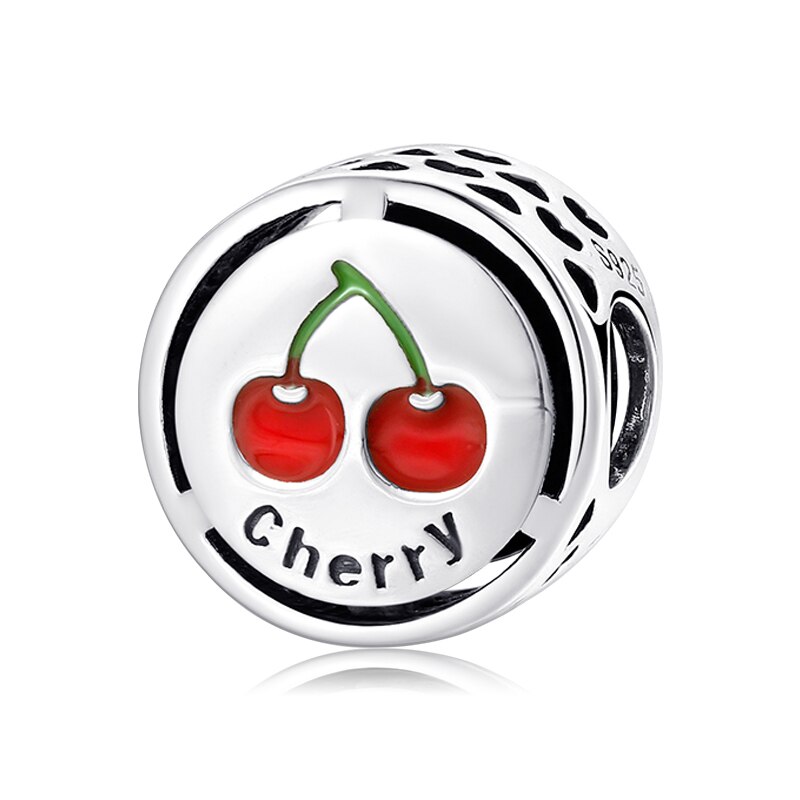 925 Sterling Sliver Yellow Enamel Apple Pear Banana Charms Beads Fits Original European Charms Bracelet Bangles DIY Jewelry: PC0349