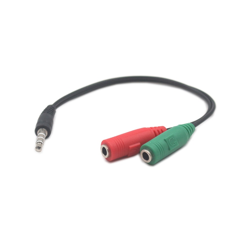 3.5Mm Rode En Groene Een-op-Twee Audio Kabel Stereo Audio Y-Splitter Kabel Adapter Microfoon plug Voor Oortelefoon