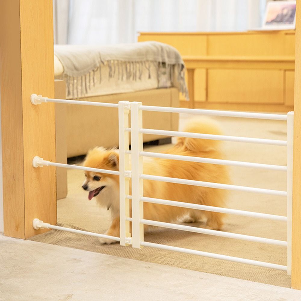 Infällbar lekhage för husdjur, universell inomhusgrind för husdjur, svart/vit, ingen borrning, husdjurssäkerhetshägn balkong