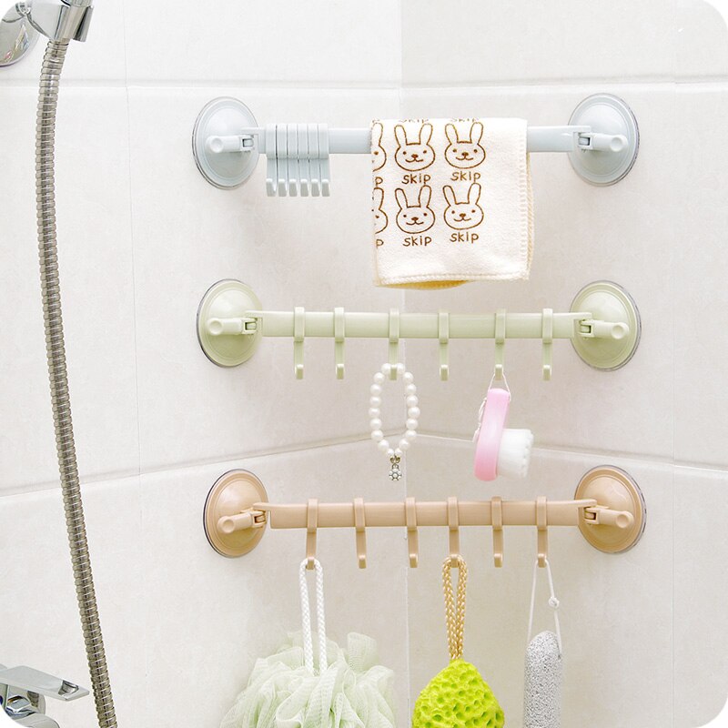 Toallero con ventosa para baño, soporte de pared de cocina, con ventosa colgador, 6 ganchos