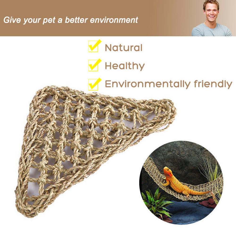 Toy Rest Decor Hermit Crabs Lizard Climb Durable Triangular Hanging Net Lounger Pet Reptile Hammock Bearded Dragon Accessories
