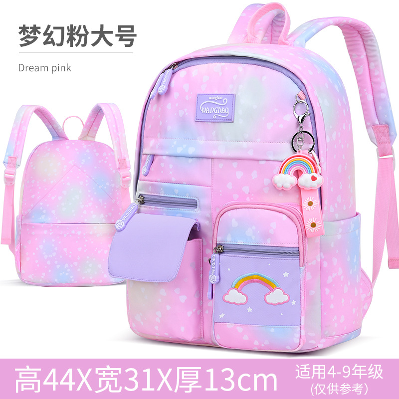 Zaini scuola per bambini arcobaleno moda per ragazze zaini scuola ortopedici primari impermeabili zaino per bambini zaino per libri mochilas: large pink