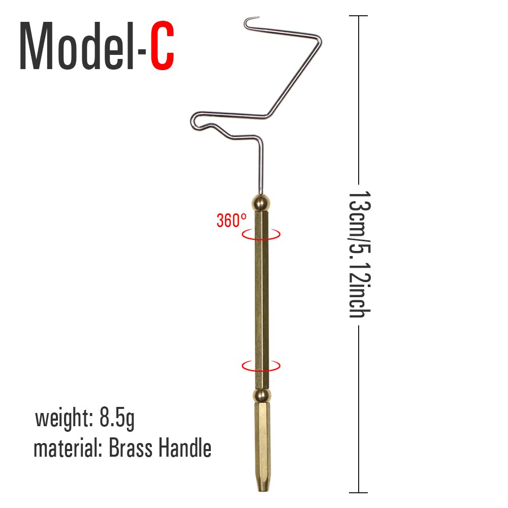 ICERIO Fly Tying Tools Hexagonal Brass Handle Stainless Steel Whip Finisher: Brass Handle