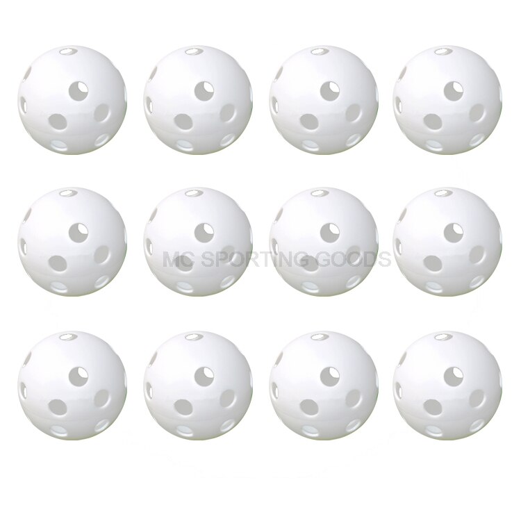 12 stk / parti indendørs golfbold golf træningsbolde golf lys bold har hul golf træning hjælpemidler 7 farver at vælge: 12 stk hvide kugler