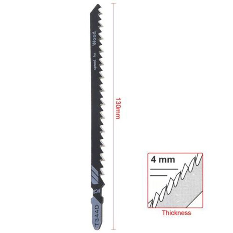 5pcs Jigsaw Blades Cutting Tool For Wood Sheet Panels Extra Long T344D 6T T-Shank HCS Jigsaw Blades