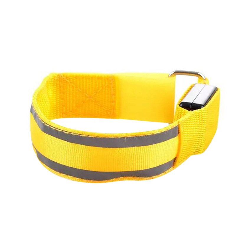 Outdoor Led Armband Bike Radfahren Arm Led Warnung Strap Nacht Laufende Licht Band Reflektierende Blinkende Sicherheit Licht Armband 7: Yellow