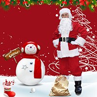 Costume père noël noël joue grande taille adulte homme scène performance robe de noël avec barbe chapeau ceinture: Default Title