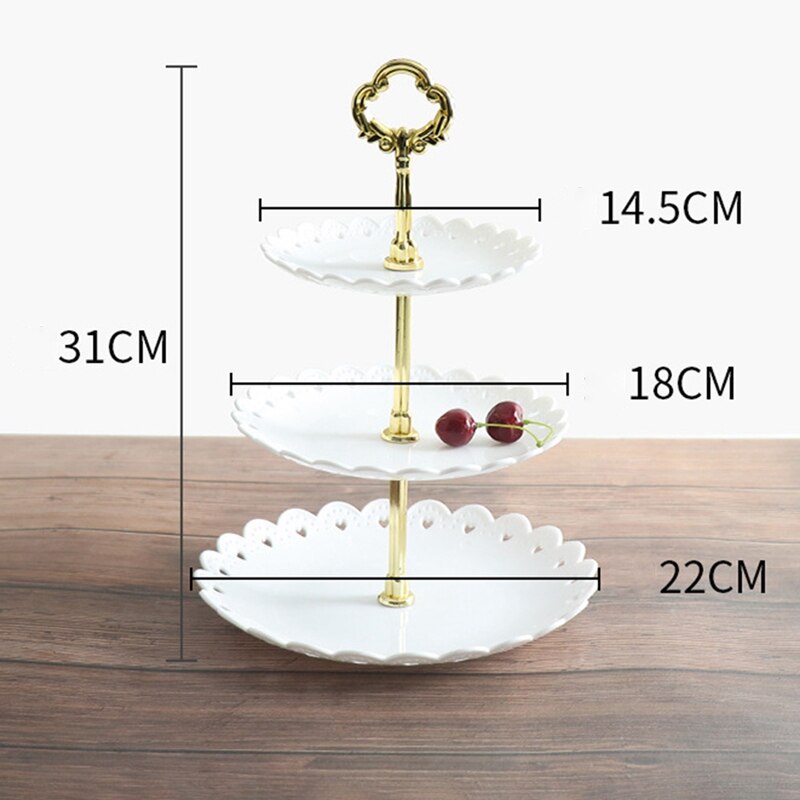 3 Tier Cake Dessert Rack Stand Afternoon Tea Wedding Party Plates Tableware Multi Layer Plastic Tray Snack Candy Tray