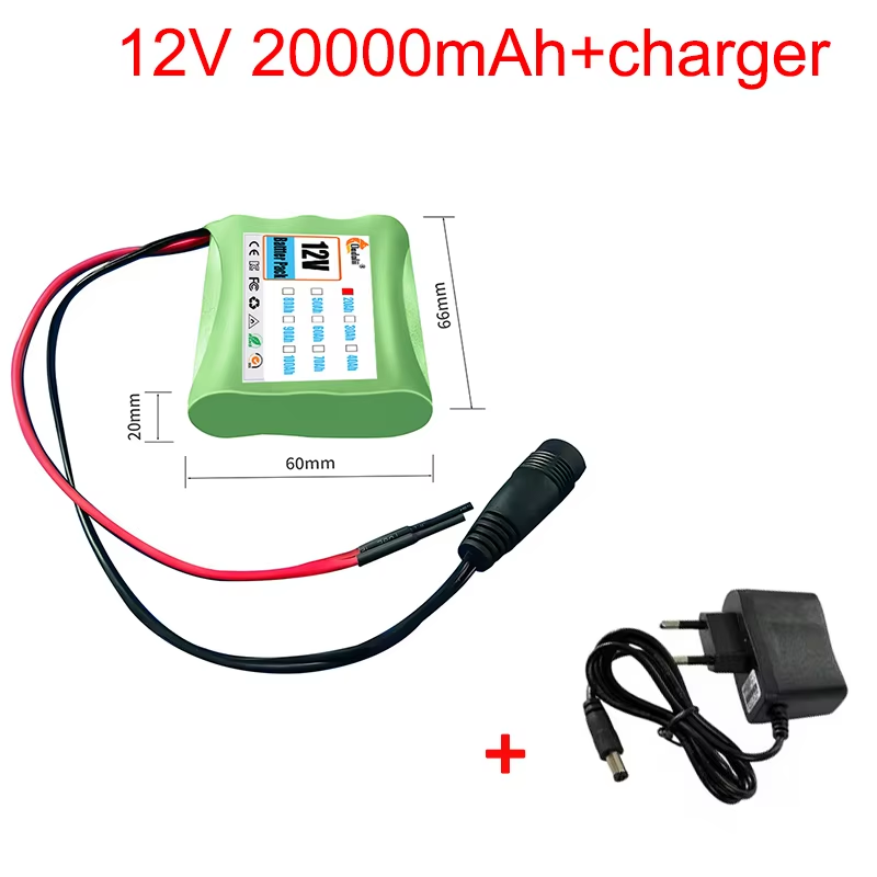 Batterie lithium-ion super aste avec chargeur, plaque de protection 3S1P, 12V, 20Ah, 12V, 100% mAh, 20000, DC 18650 V, , 12.6: Violet