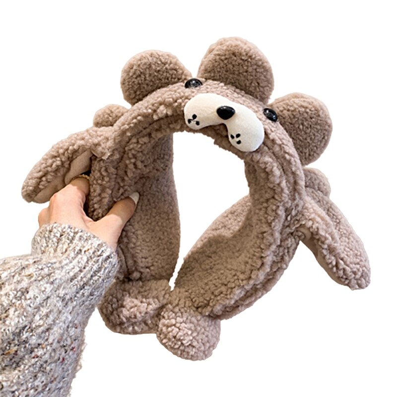 Animal Hat With Moving Ears Cute Headband Moving Ear Muffs For Women Fleece Ear Muffs Headband Bear Ear Muff M6CD: 9