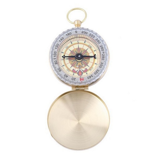 Camping Compass Hiking Pocket Brass Golden Compass Portable Compass Navigation for Outdoor Activities