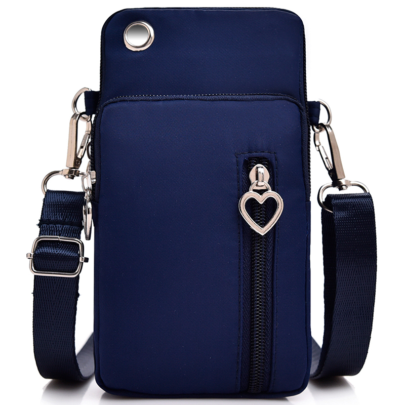 Woman Messenger Bag Mini Shoulder Bag Diagonal Multi-Function Mobile Phone Bag Outdoor Earphone Pouch Sports Bag: Deep Blue