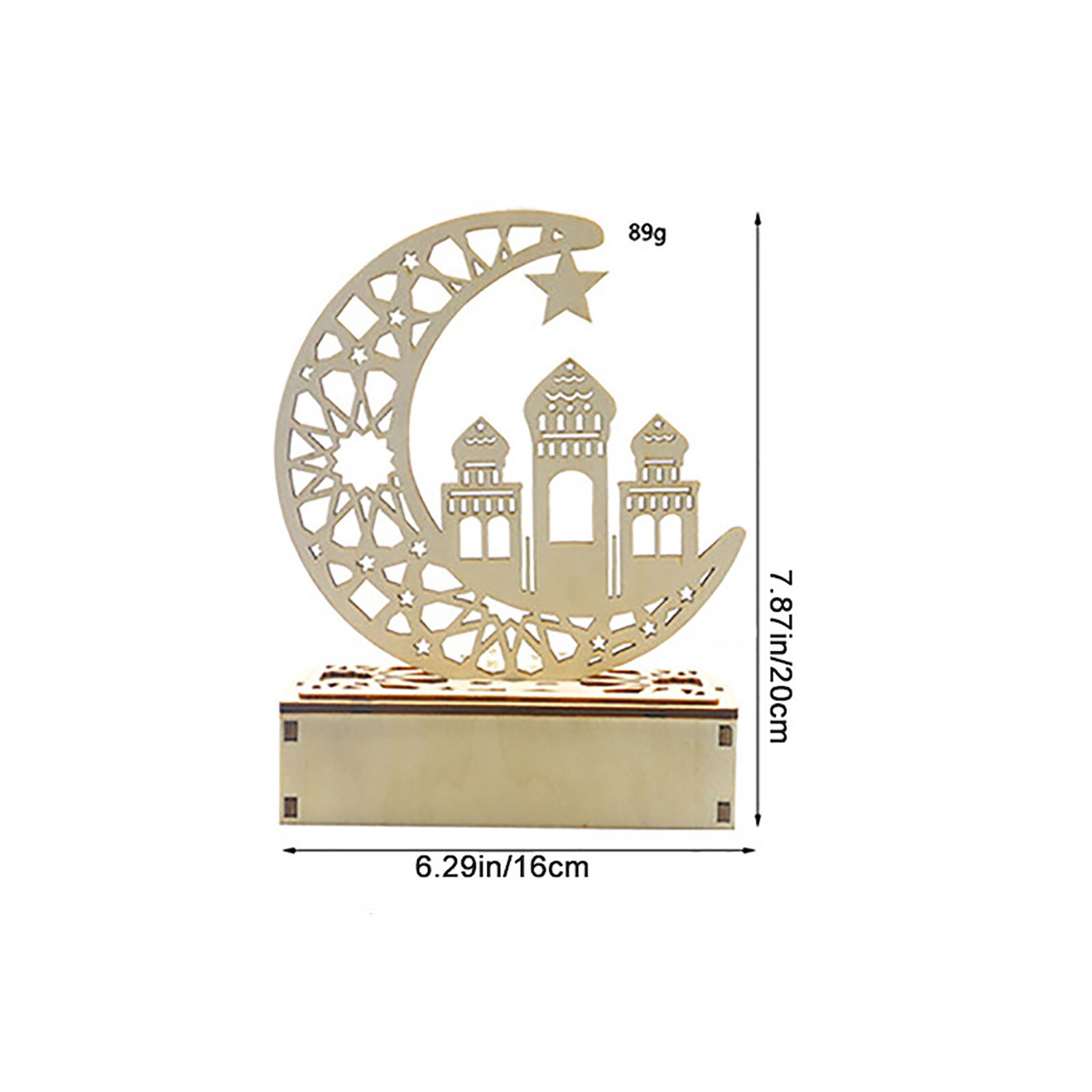 Decoración De Ramadán Y Eid Mubarak – Juego Con Luna, Madera, Banderines Y Globos
