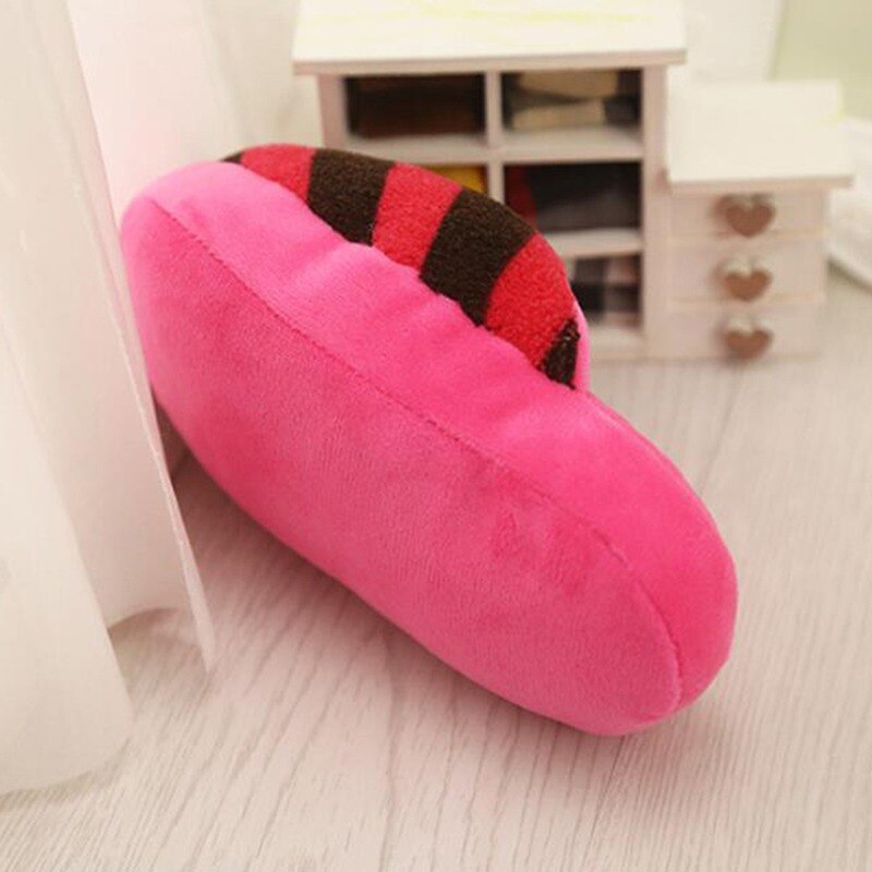 Dog Toy Pet Chew Play Toy For Pet Cat Puppy Teeth Cleaning Funny Toy Dog Plush Slipper Shaped Flip Flop