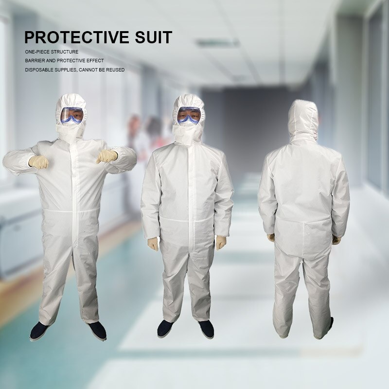 Disposable Waterproof Oil-Resistant Protective Coverall Worker Painting Clothes Overall Suit In Stock