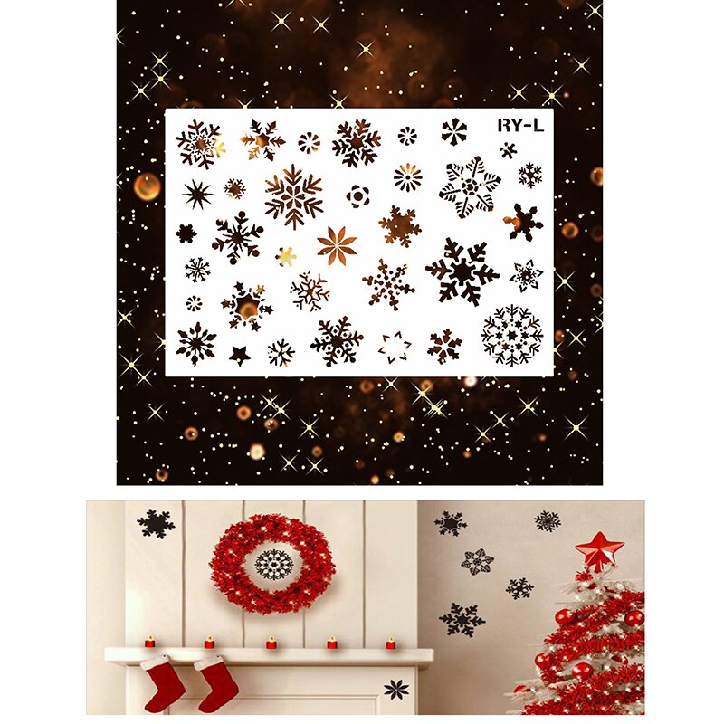 Sml sneeuw kerst sneeuwvlok diy gelaagdheid sjablonen schilderen plakboek kleuren winter reliëf decoratief sjabloon