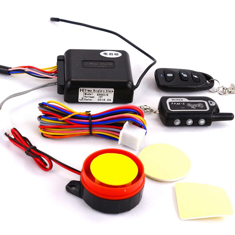Alarma de dos vías para motocicleta, sistema de bloqueo de alarma de vibración de arranque de motor, con Control remoto, para Scooter de seguridad