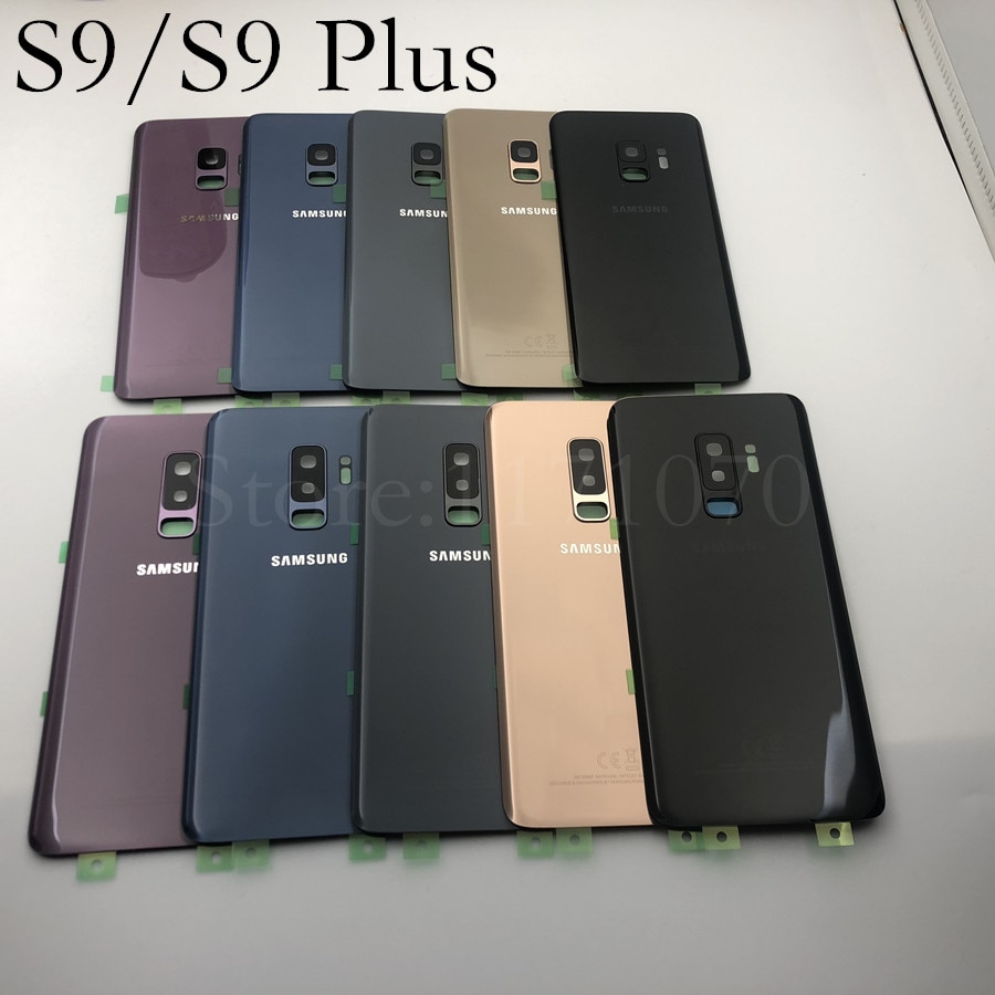 For Samsung Galaxy S9 Plus s9+ G965 SM-G965F G965FD S9 G960 SM-G960F G960FD Glass Battery Back Cover Door Housing Replacement