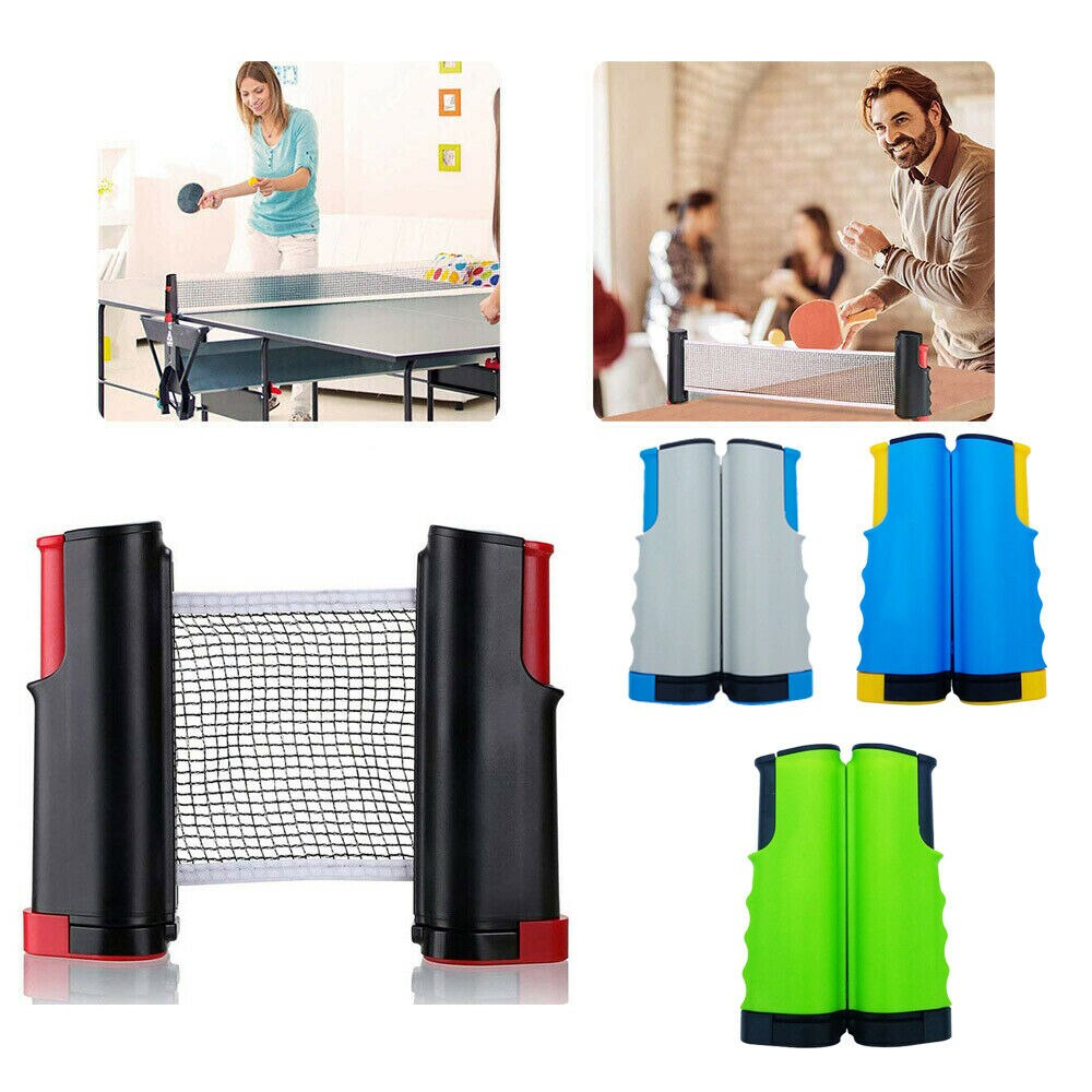 Portable Ping Pong Net Rack Retractable Table Tennis Net for Ping Pong Train Gym Home 1.7Meter Can Clamp Thickness 5cm