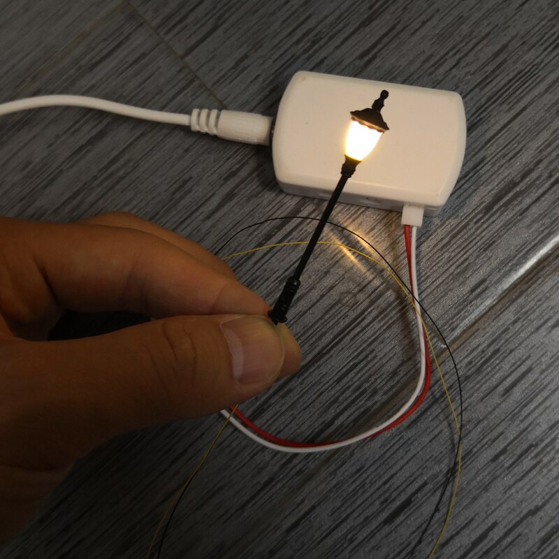 3Pcs 1:87 Ho Schaal Modelspoor Lantaarnpaal Led Park Lantaarns Straat Lamp Model Maken Railroad/Model Park Lampen/Trein layout