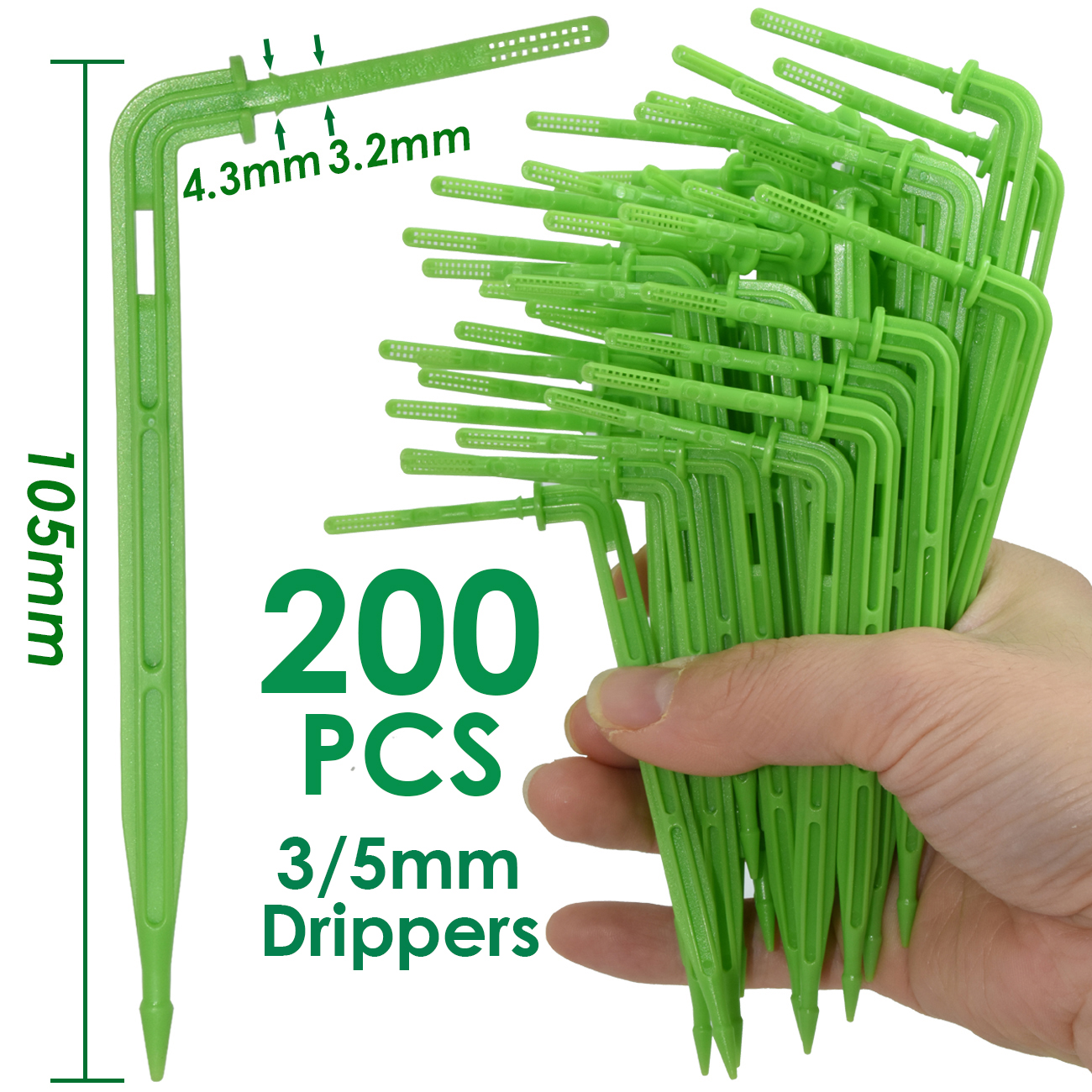 KESLA 10-100M 2L 4L 8L/H Garden Micro Drip Irrigation 1/8'' Hose Emitter Watering System Kit 3/5mm Arrow Dripper Tool Greenhouse: Dark Khaki