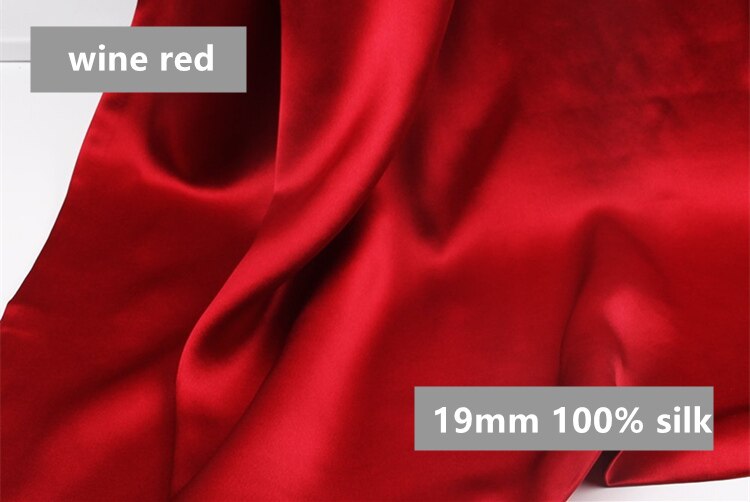 Silkestof 19mm bredde 114cm 100%  mulberry silke flerfarvet almindelig farvet silke kjole stof silke sengetøj tørklæde  ls1801: Rødvin
