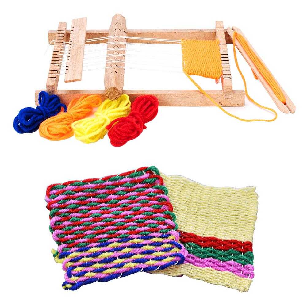 DIY Wooden Weaving Loom Kit Wool Knitting Machine With Yarn Nylon Rope And Others For Adult Hildren Materials Kits