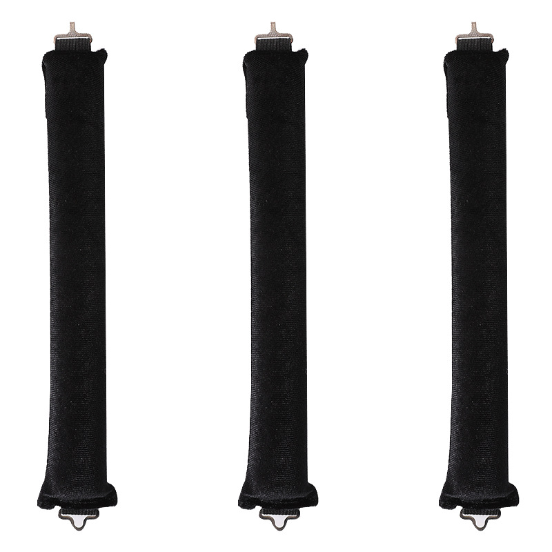 Big Wave Lazy Heatless Curling Rod Plush Head Hair Curler Wave Form Curl Rod Sponge Curling Bouncy Curling Hair Hair Rollers: black