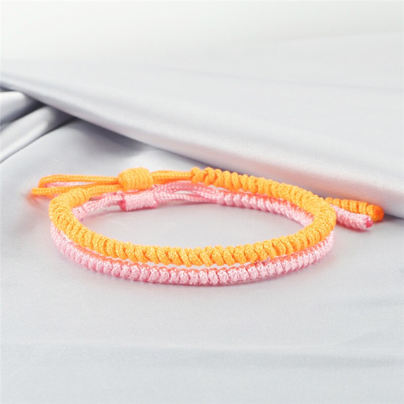 2pc Tibetan Buddhist Bracelet Charm Multicolor Braided Knots Rope Lucky Bracelets&Bangles For Women Men Friend Handmade Jewelry