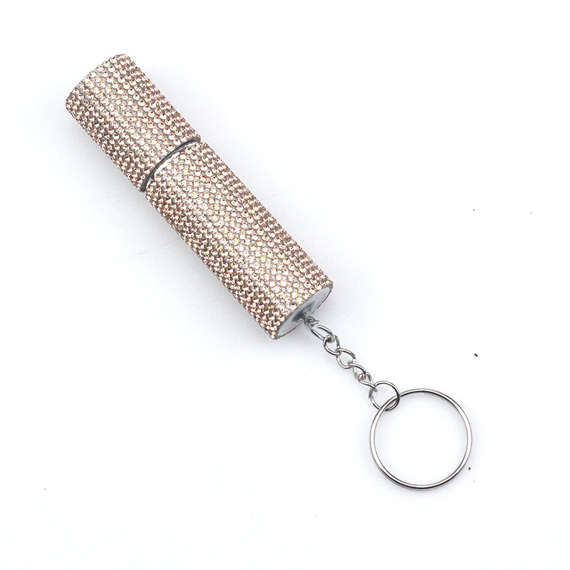 10Ml Diamant Parfum Fles Strass Lege Spuitfles Reizen Draagbare Pers Subbotteling Met Sleutelhangers Vrouwen Sieraden Cadeau: Oranje