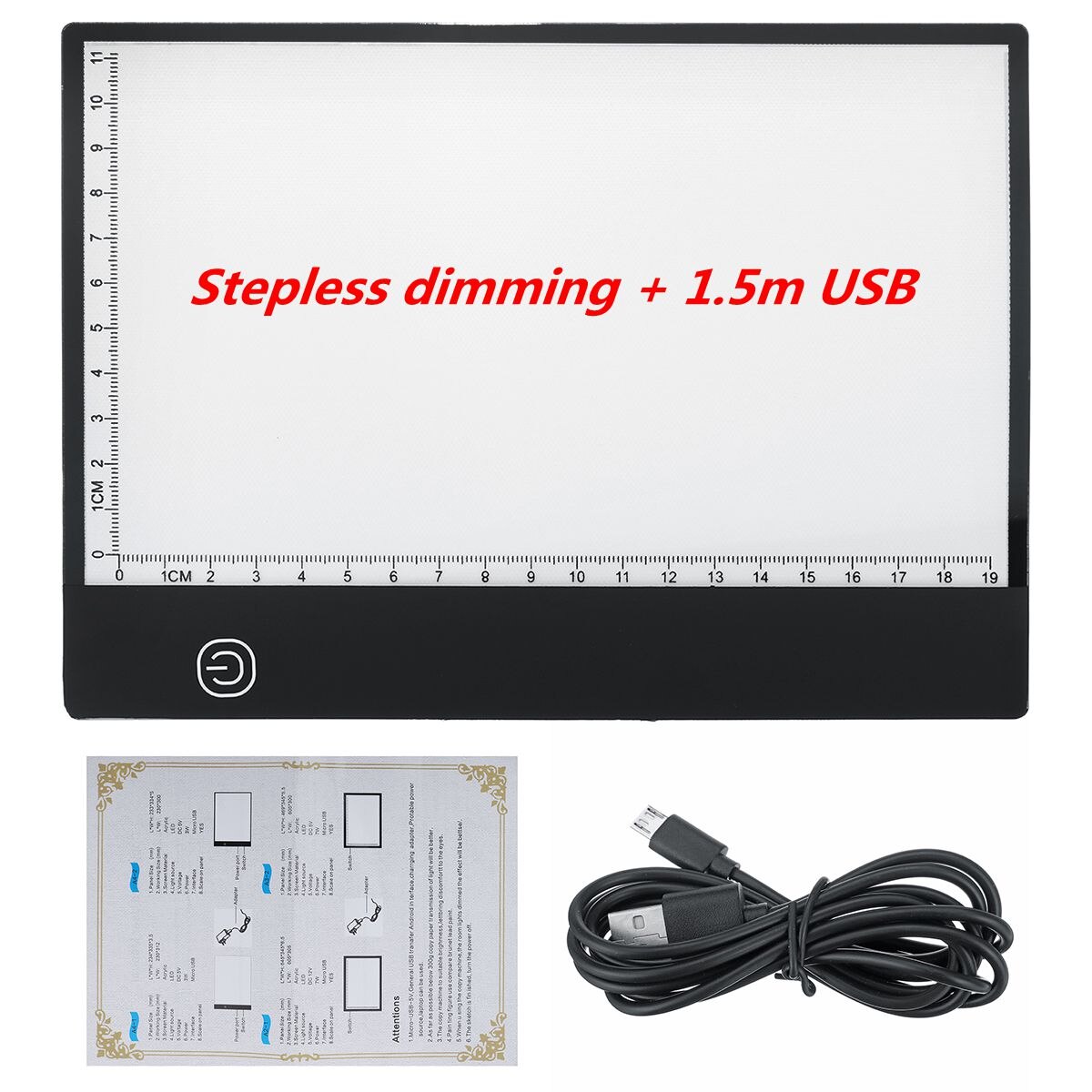 Digital Tablet A5 LED Light Box Tracing Board With scale Craft Drawing Copy Pad Table Stencil Display Electronics Writing Table: Type A