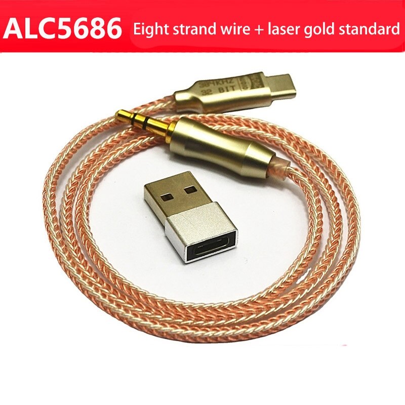 Alc 5686 aux-audio-dac-dekodierung usb typ c  to 3.5mm auto-usb auto-doppelkopfstecker kopfhöreranschluss zum aufnahmekabel