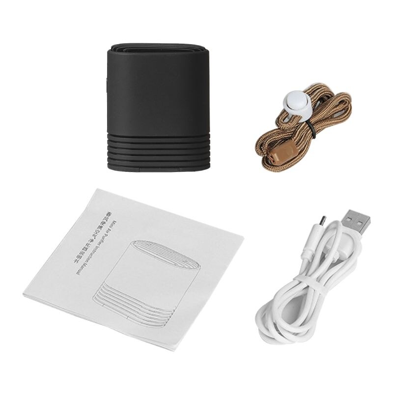 Portable Personal Wearable Air Purifier with Lanyard Mini USB No Radiation 6XDB: Black