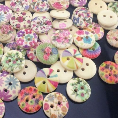 50PCs 2 Löcher Mixed Blume Tasten für Hand Handwerk Scrapbooking DIY Nähen Dekorative kinder Taste Kleidung WB526: Color 10