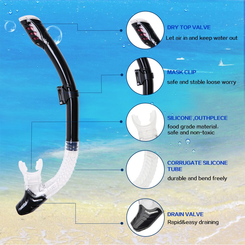 Snorkel Set Scuba Diving Mask Set Anti Leak Dry Top Snorkel Gear Kit Panoramic Silicone Anti Fog Goggle For Swimming Snorkeling