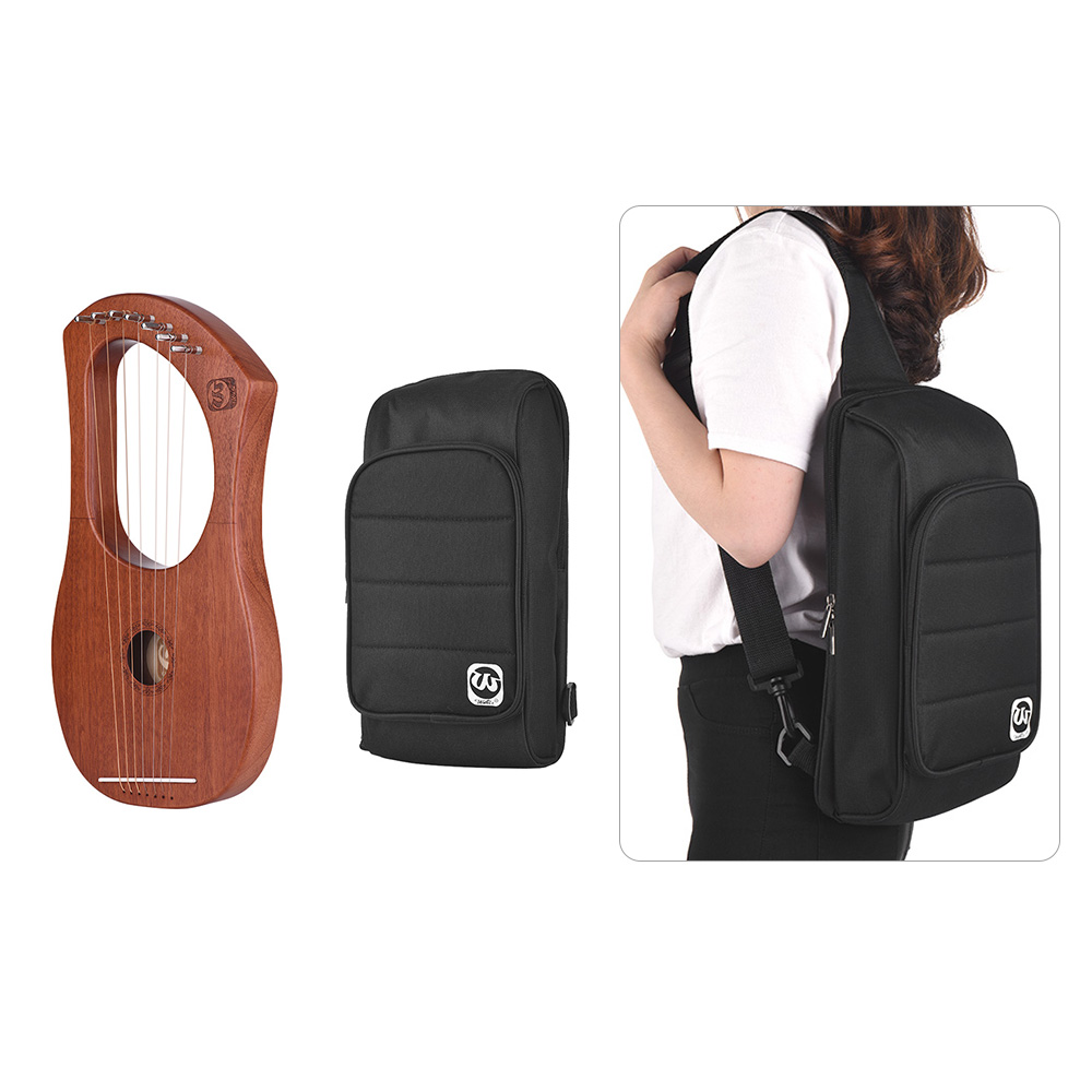 7-ciąg drewniane lira harfa metalowe struny mahoń z litego drewna instrument strunowy z torba robić noszenia