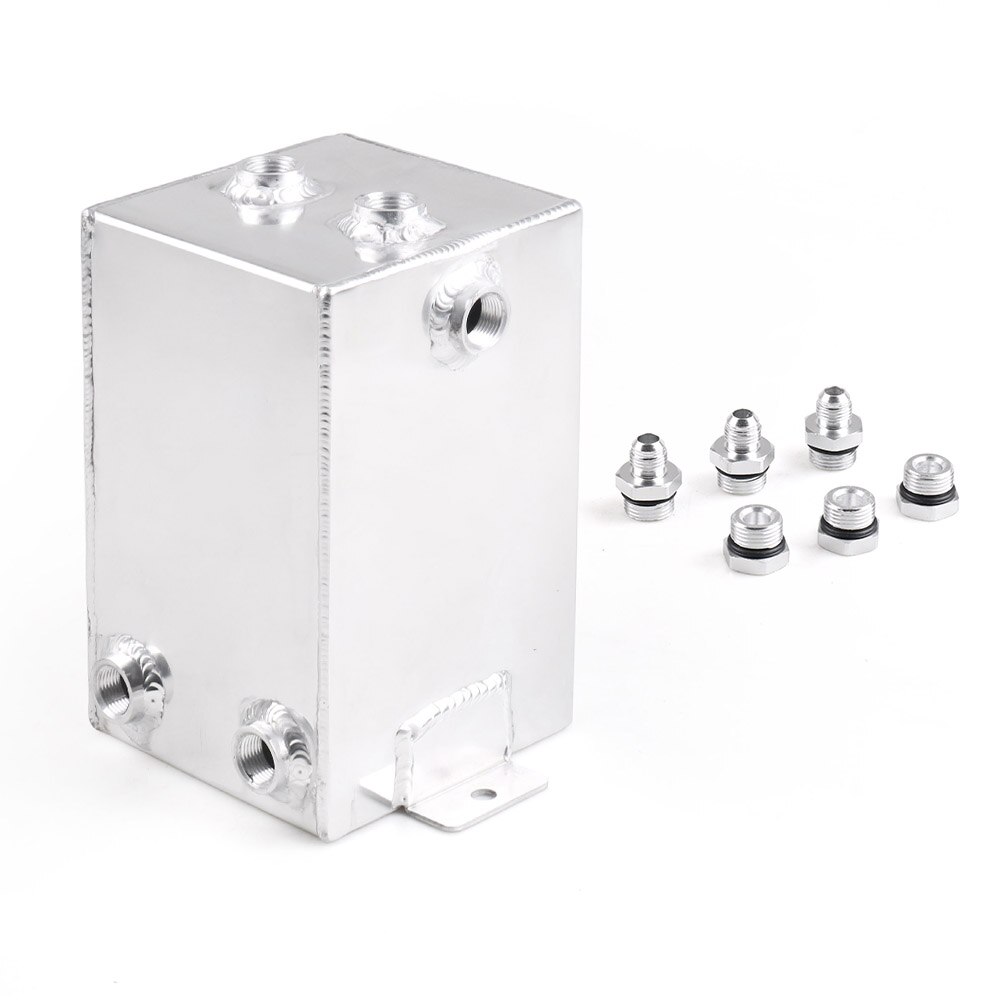 Racing 3L Car Fuel Surge Tank Aluminum 3 Litre Swirl Pot System Universal Fuel Tank Black: Silver