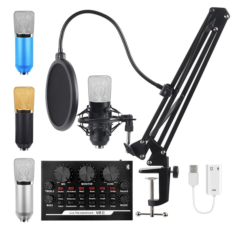 BM700 – Microphone à condensateur, pour enregistrement en Studio, karaoké, chant, TikTok