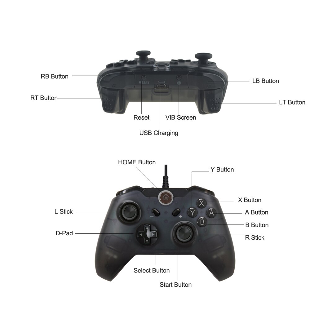 Wired Game Controller for Switch Pro 2.2m USB cable Gamepad For Switch Console Compatible with PC