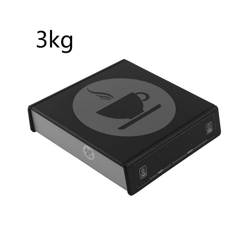 Báscula de café inteligente con temporizador, balanza Digital de cocina, báscula de café por goteo para el hogar, portátil, de precisión, 3KG/0,1g: Black 3kg