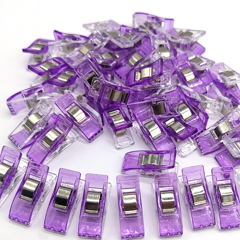 50 pièces Clips de couture Clips colorés polyvalents en plastique artisanat crochet tricot sécurité vêtements Clips couleur reliure Clips papier: Nickel noir