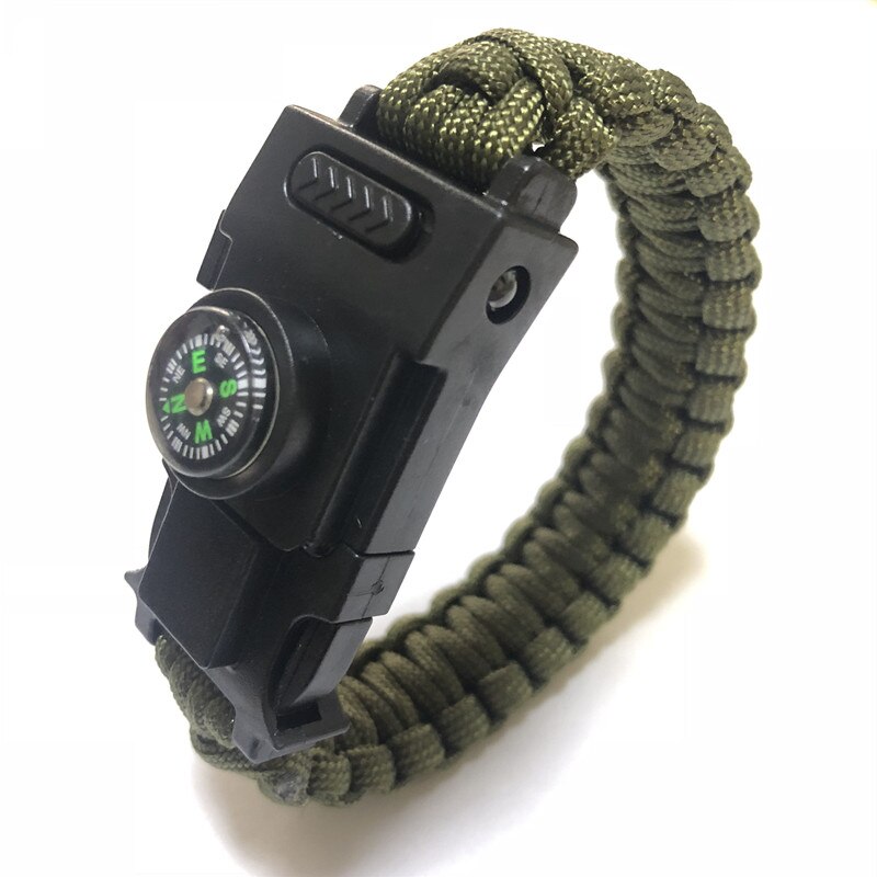 Led Lights Survive Safety bracelet 4mm Reflective Paracord Multifunction Outdoor tools Camping Hiking Rescue Emergency Rope: Army green